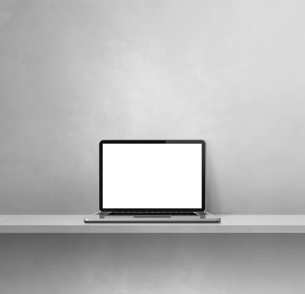 Laptop Computer Grey Shelf Square Background Illustration — Stock Photo, Image