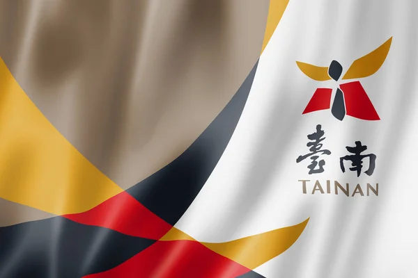 Tainan Stad Flagga Kina Viftar Banner Samling Illustration — Stockfoto