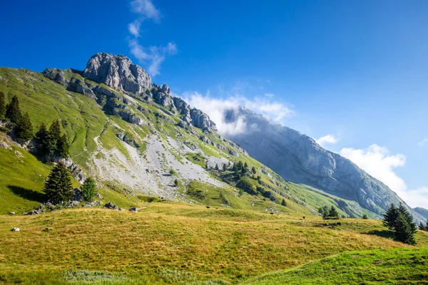 Paisaje Montaña Grand Bornand Alta Saboya Francia — Foto de Stock