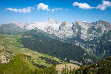 Grand-Bornand 'daki dağ manzarası, Haute-savoie, Fransa