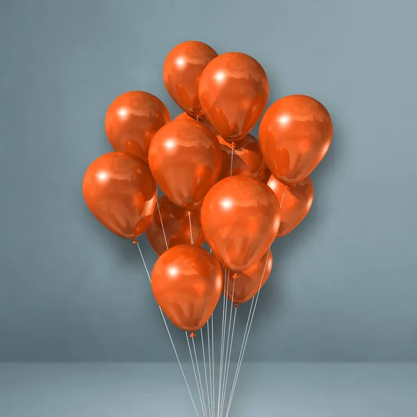 Grappolo Palloncini Arancioni Sfondo Grigio Rendering Illustrazione — Foto Stock