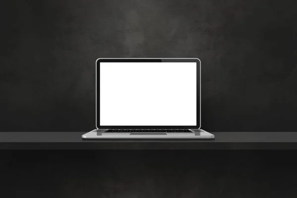 Laptop Computer Black Shelf Background Illustration — Stock Photo, Image