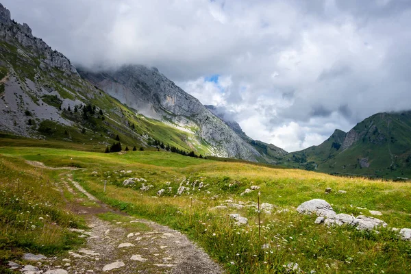 Mountain Landscape Grand Bornand Haute Savoie France Stock Image