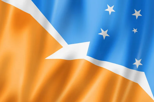 Σημαία Επαρχίας Tierra Del Fuego Αργεντινή Κυματίζει Συλλογή Banner Απεικόνιση — Φωτογραφία Αρχείου
