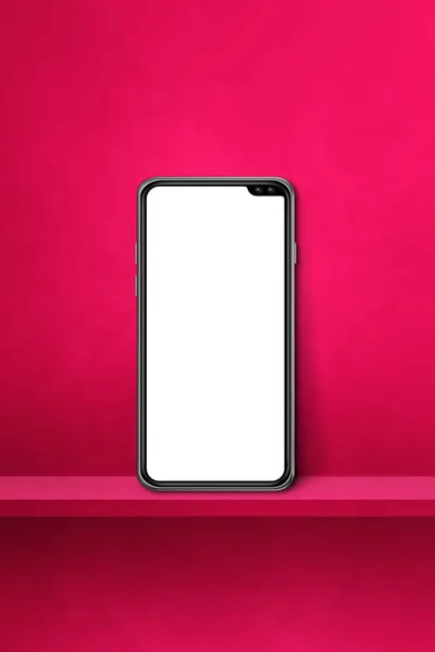 Mobile Phone Pink Wall Shelf Vertical Background Illustration — Stock Photo, Image