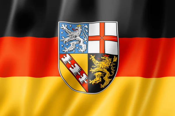 Saarland Bandiera Stato Germania Sventola Bandiera Collezione Illustrazione — Foto Stock