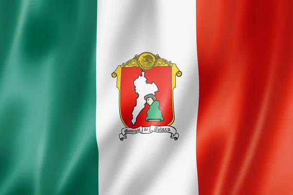 托洛卡市的国旗 墨西哥挥舞着国旗 3D插图 — 图库照片