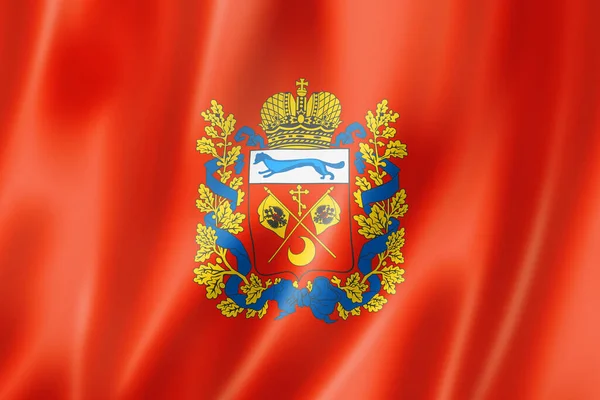 Orenburg State Oblast Flag Russia Waving Banner Collection Ilustración —  Fotos de Stock