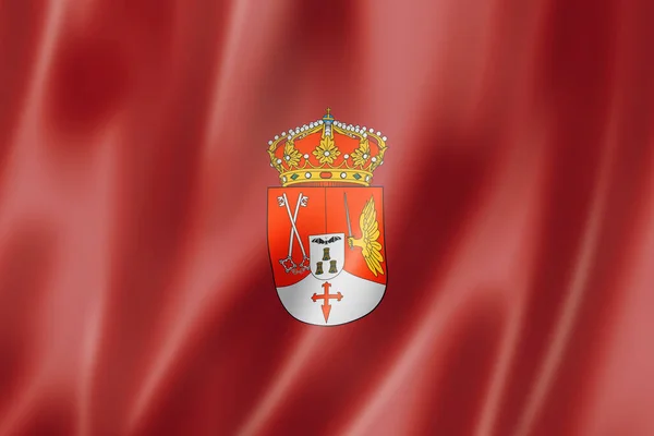 阿尔贝特省旗帜飘扬 西班牙国旗飘扬 3D插图 — 图库照片