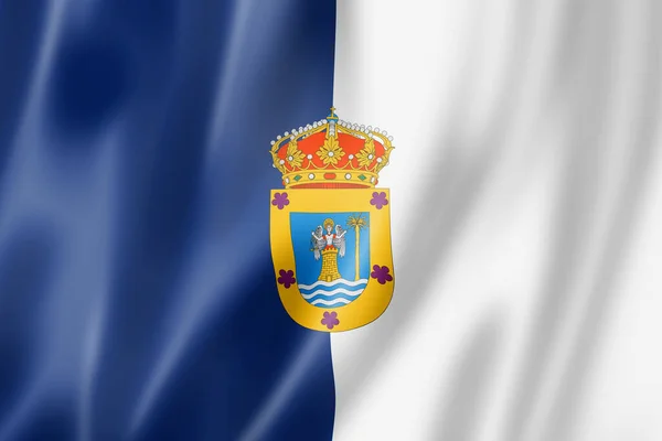 Пальма Флаг Канарских Островов Испания Размахивающая Коллекцией Баннеров Иллюстрация — стоковое фото