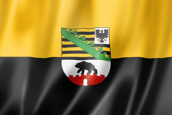 Флаг Саксонии Анхальт Германия Размахивает Баннером Коллекции Иллюстрация — стоковое фото