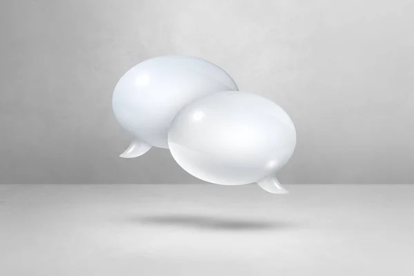 薄い灰色の背景に隔離された3Dホワイトスピーチバブル — ストック写真