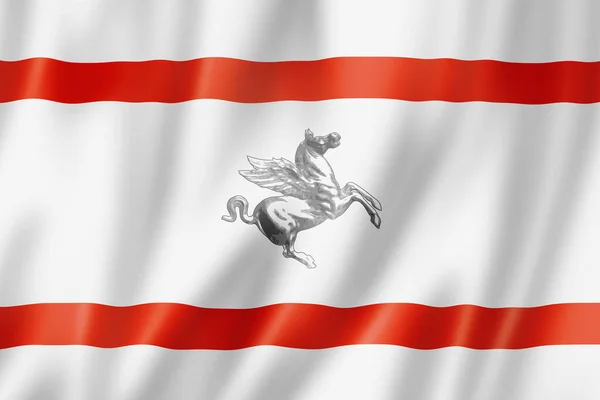Bandeira Região Toscana Itália Acenando Coleção Banners Ilustração — Fotografia de Stock