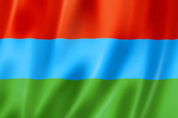 Stato Della Carelia Repubblica Bandiera Russia Che Sventola Raccolta Banner — Foto Stock