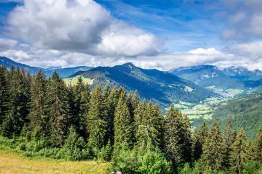 Grand-Bornand 'daki dağ manzarası, Haute-savoie, Fransa