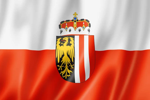 Oberösterreich Land Flagga Österrike Viftande Banner Samling Illustration — Stockfoto