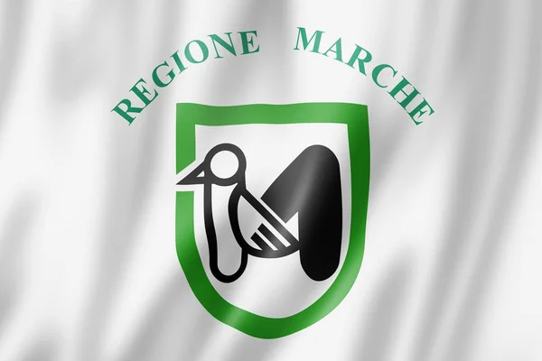 Regione Marche Bandiera Italia Sventola Bandiera Collezione Illustrazione — Foto Stock