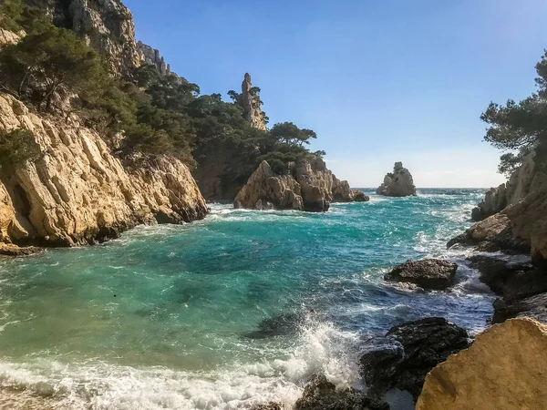 Calanques Meereslandschaft Und Berge Marseille Buchten Frankreich — Stockfoto