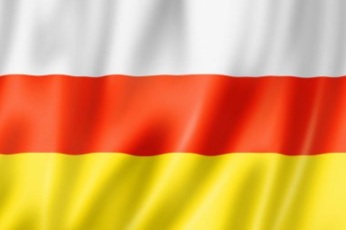 Kuzey Osetya devleti - Cumhuriyet - bayrak, Rusya 'nın bayrak koleksiyonu. 3B illüstrasyon