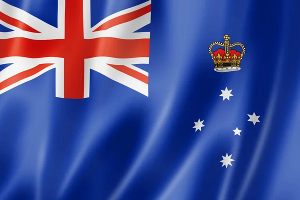 Victoria State Flag Australia Waving Banner Collection Illustration — 图库照片