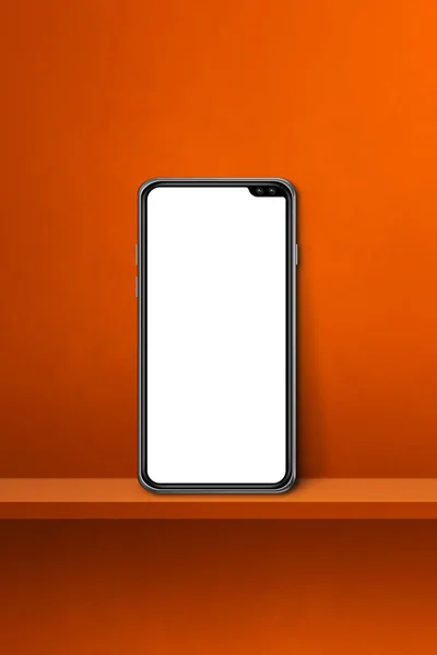 Mobile Phone Orange Wall Shelf Vertical Background Illustration — Stock Photo, Image