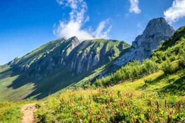 Grand-Bornand 'daki dağ manzarası, Haute-savoie, Fransa