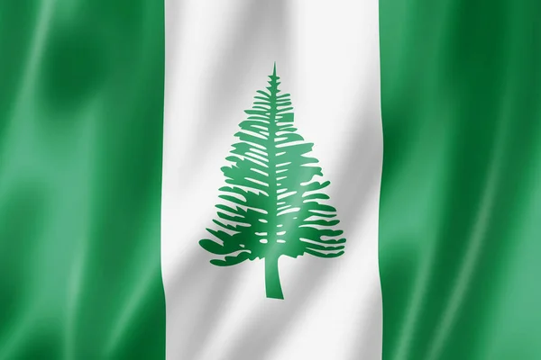 Norfolk Island Territorium Flagge Australien Schwenkt Banner Sammlung Illustration — Stockfoto