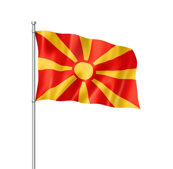 Macedonia Flag Three Dimensional Render Isolated White — Stock Photo, Image