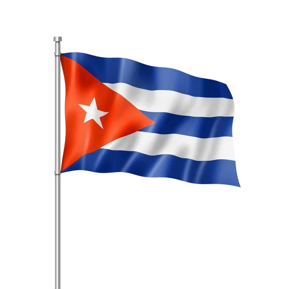 Bandeira Cuba Renderização Tridimensional Isolada Branco — Fotografia de Stock