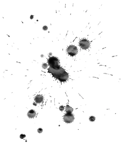 Black Ink Stains Isolated White Background Can Used Layer — Stock Photo, Image