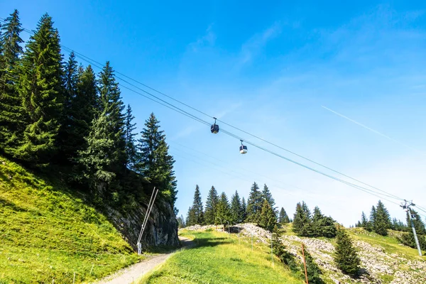 Gondola Horské Krajině Clusaz Haute Savoie Francie — Stock fotografie