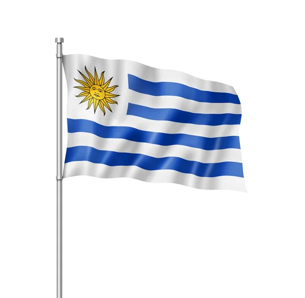 Uruguay Flag Three Dimensional Render Isolated White — Stock Photo, Image