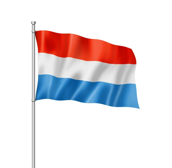 Luxembourg Flag Three Dimensional Render Isolated White — Stock Photo, Image