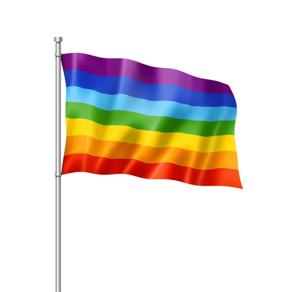 Rainbow Peace Flag Three Dimensional Render Isolated White — Stock Photo, Image