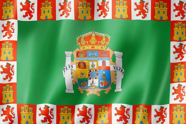 Cadiz Provincie Vlag Spanje Zwaaiend Banner Collectie Illustratie — Stockfoto