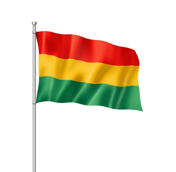 ボリビアの国旗 白で隔離 次元レンダリング — ストック写真