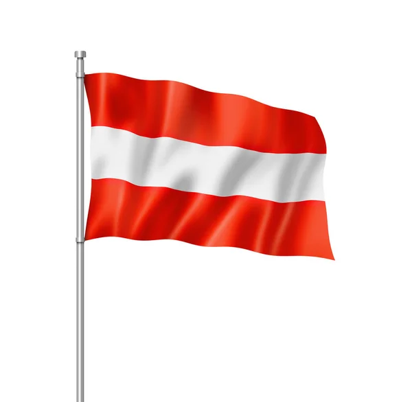 Vlajka Rakousko Tří Dimenzionální Vykreslování Izolované Bílém — Stock fotografie