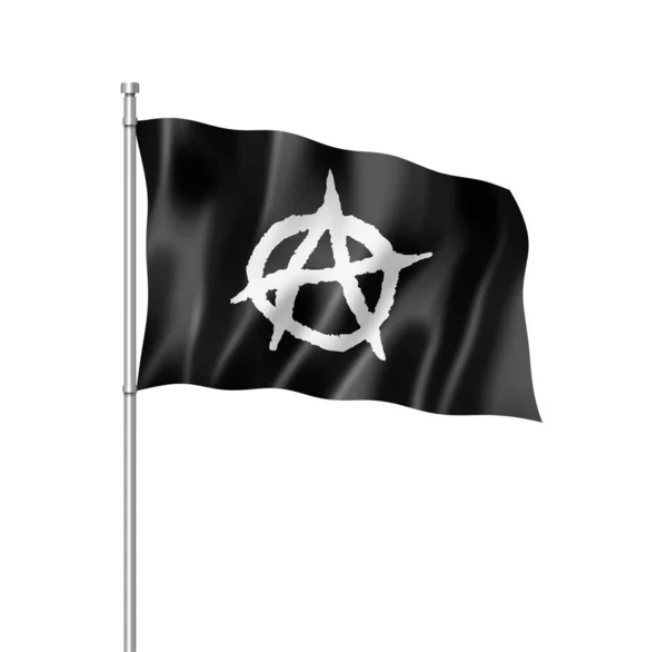 Bandeira Anarquia Renderização Tridimensional Isolada Branco — Fotografia de Stock