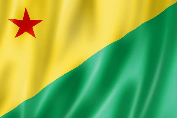 Bandiera Stato Acri Brasile Che Sventola Collezione Banner Illustrazione — Foto Stock