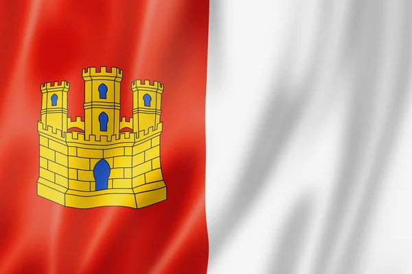 Castilië Mancha Provincie Vlag Spanje Zwaaiend Banner Collectie Illustratie — Stockfoto