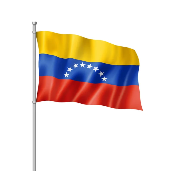 Venezuela Flag Three Dimensional Render Isolated White — Stock Photo, Image