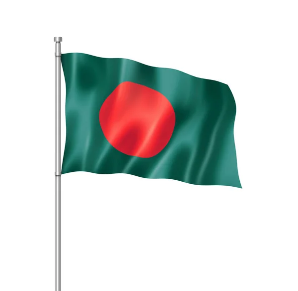 Bandeira Bangladesh Renderização Tridimensional Isolada Branco — Fotografia de Stock