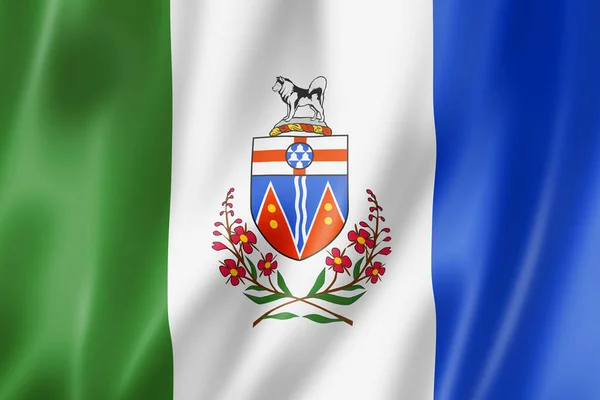 Yukon Territory Flagge Kanada Schwenkt Banner Sammlung Illustration — Stockfoto