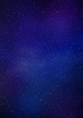 Gece mavi yıldızlı gökyüzü dikey arkaplan. Sonsuz evrenin 3D çizimi