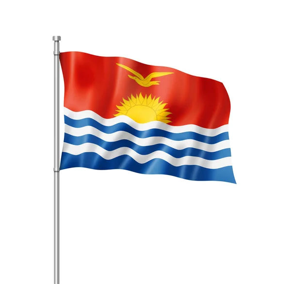 Флаг Кирибати Трехмерное Изображение Изолированное Белом — стоковое фото