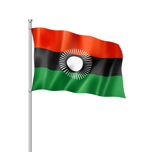 Malavi Bayrak Boyutlu Render Üzerinde Beyaz Izole — Stok fotoğraf