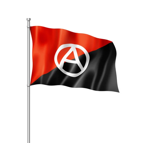 Bandiera Dell Anarchia Resa Tridimensionale Isolata Bianco — Foto Stock