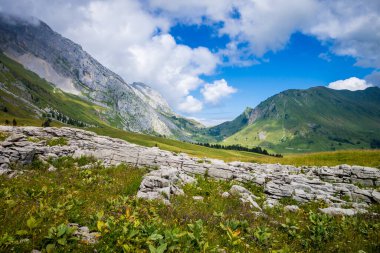 Grand-Bornand 'daki dağ manzarası, Haute-savoie, Fransa