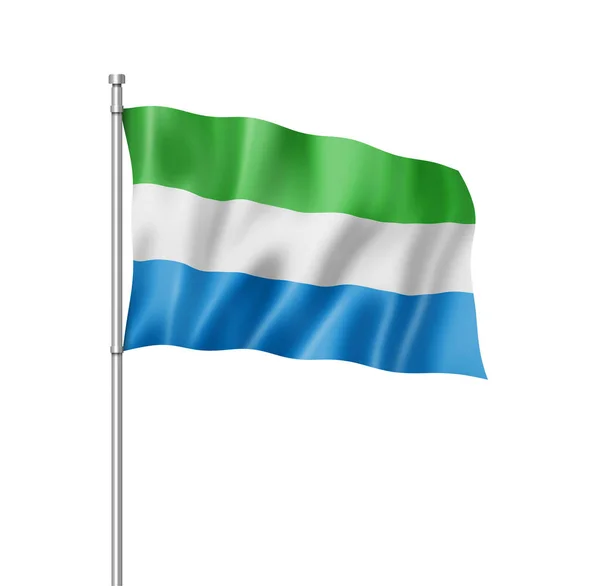 Vlag Van Sierra Leone Drie Dimensionale Render Geïsoleerd Wit — Stockfoto