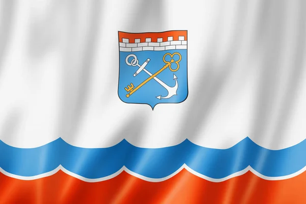 Leningrader Staat Oblast Flagge Russland Schwenkt Fahnen Illustration — Stockfoto